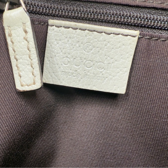 ❌SOLD❌Gucci GG Canvas Ribbon Tote Bag, Shoulder Bag Purse Leather Khaki Beige - Picture 8 of 13